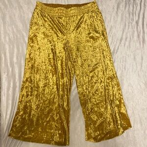 A New Day Mustard Crush Velvet Wide Leg Pants